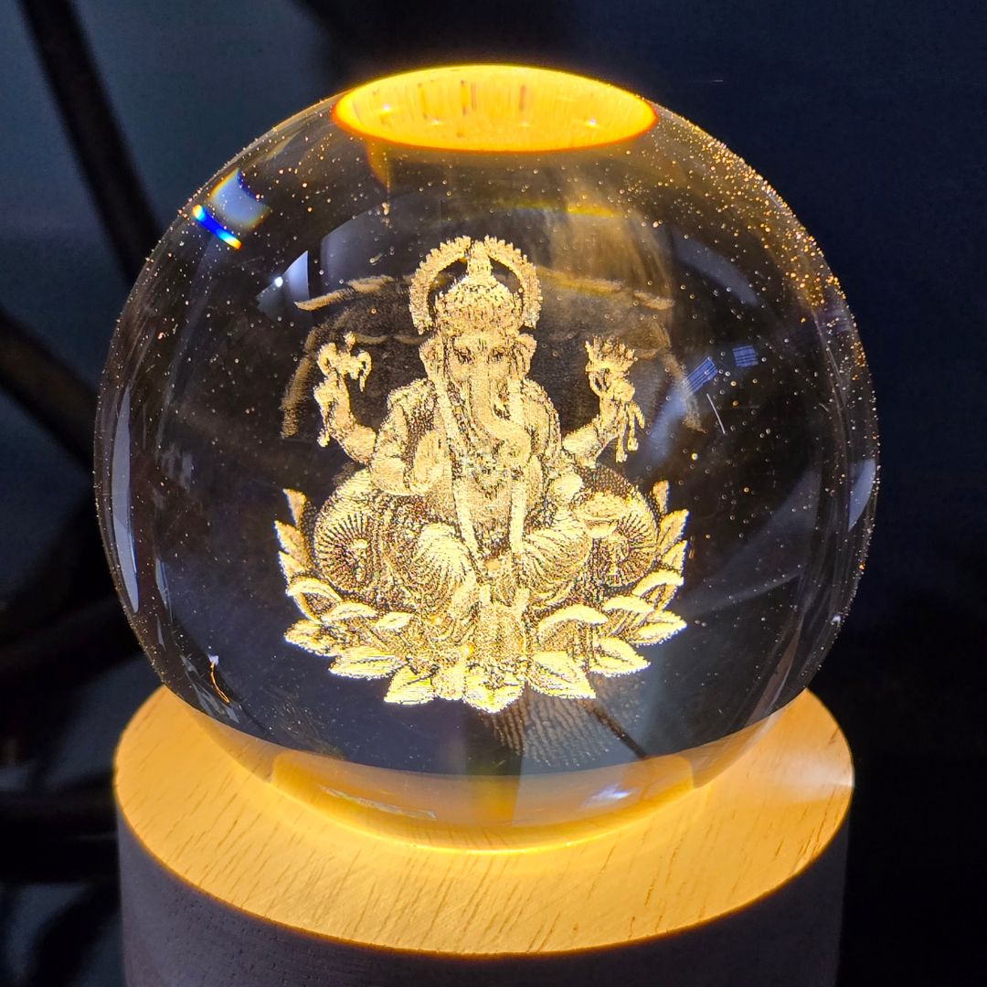 Shree Ganesha's Glow Crystal Ball