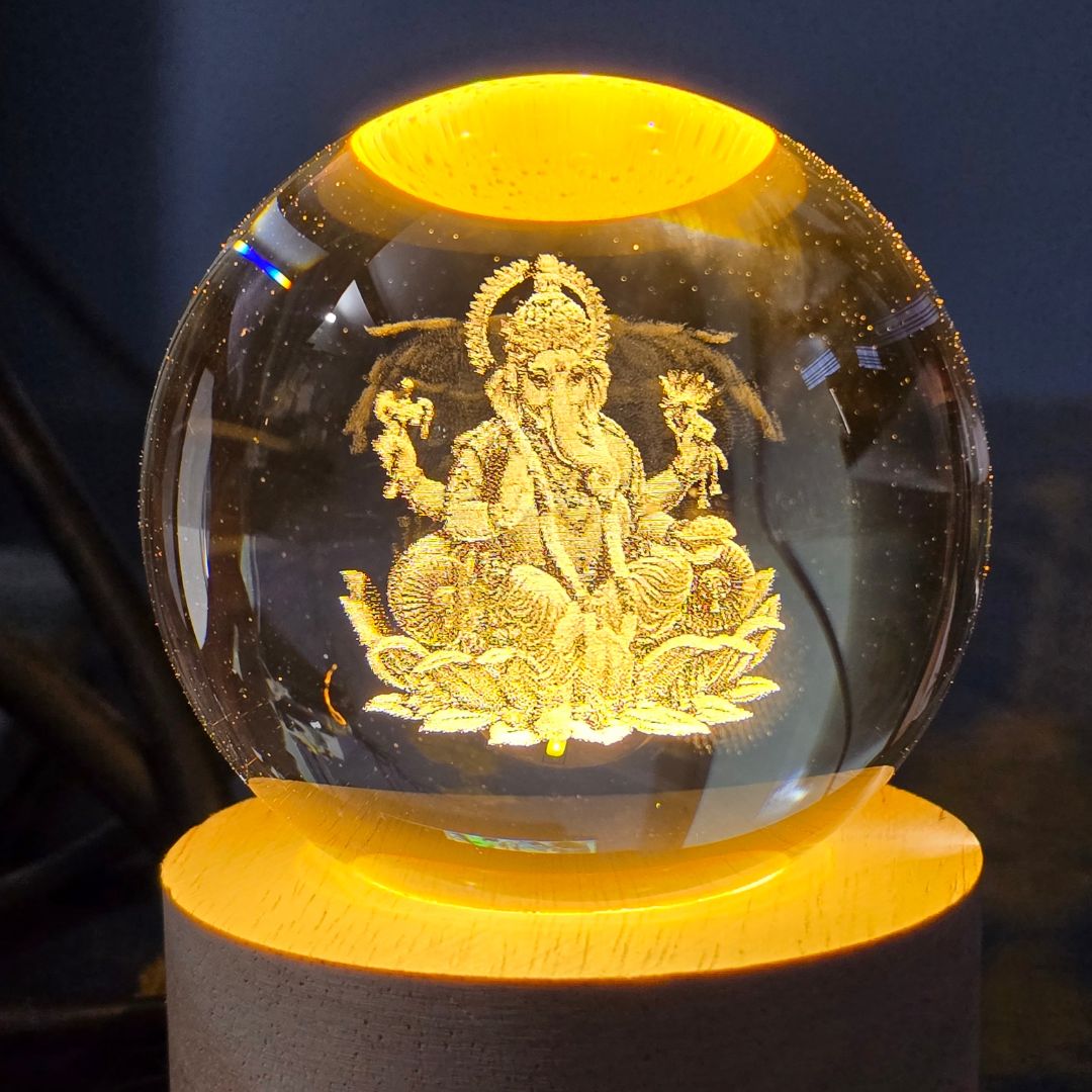 Shree Ganesha's Glow Crystal Ball