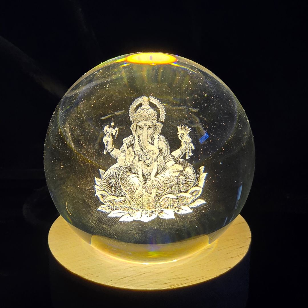 Shree Ganesha's Glow Crystal Ball